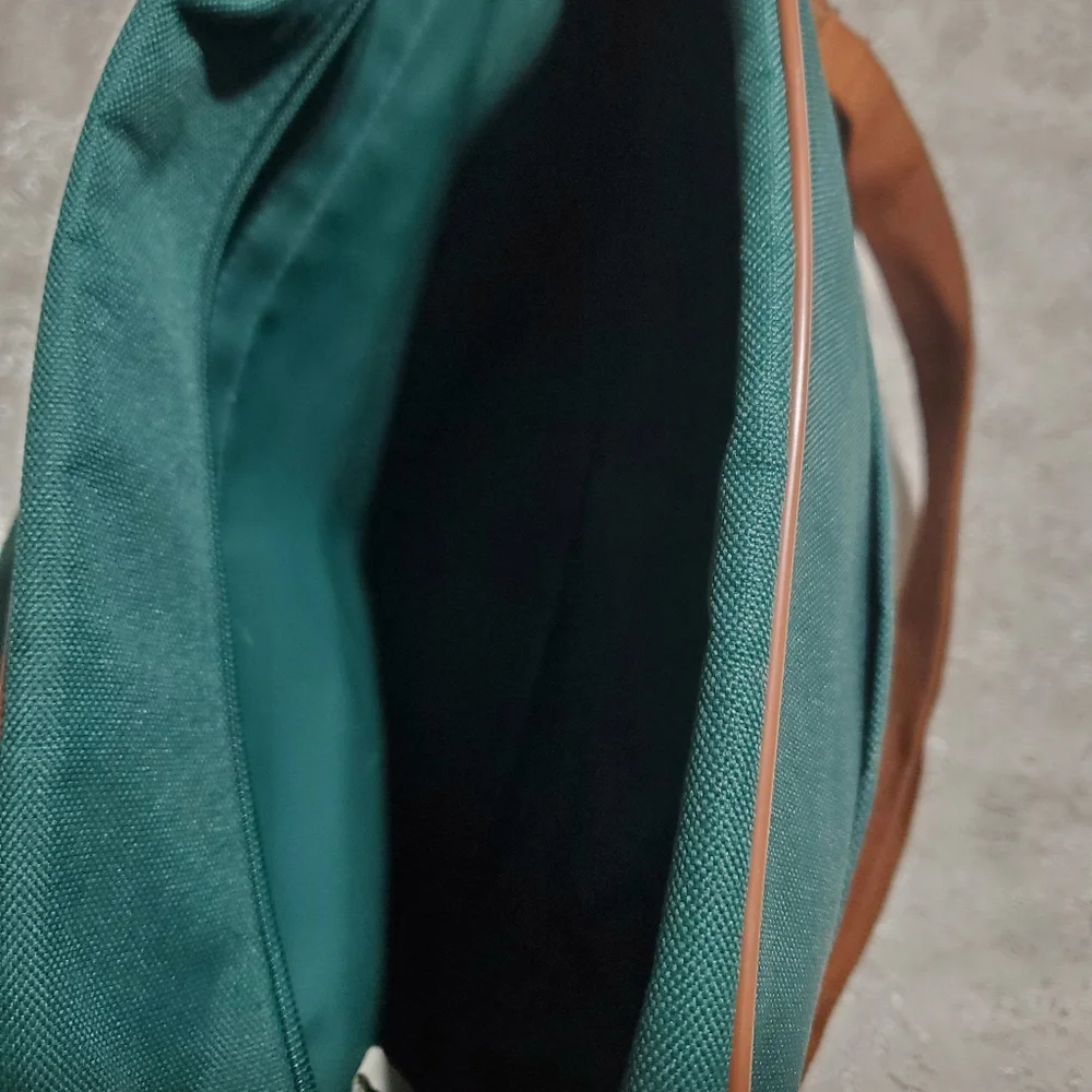 VINTAGE RALPH LAUREN GREEN CANVAS TRAVEL CROSS BODY SHOULDER COMPUTER BAG